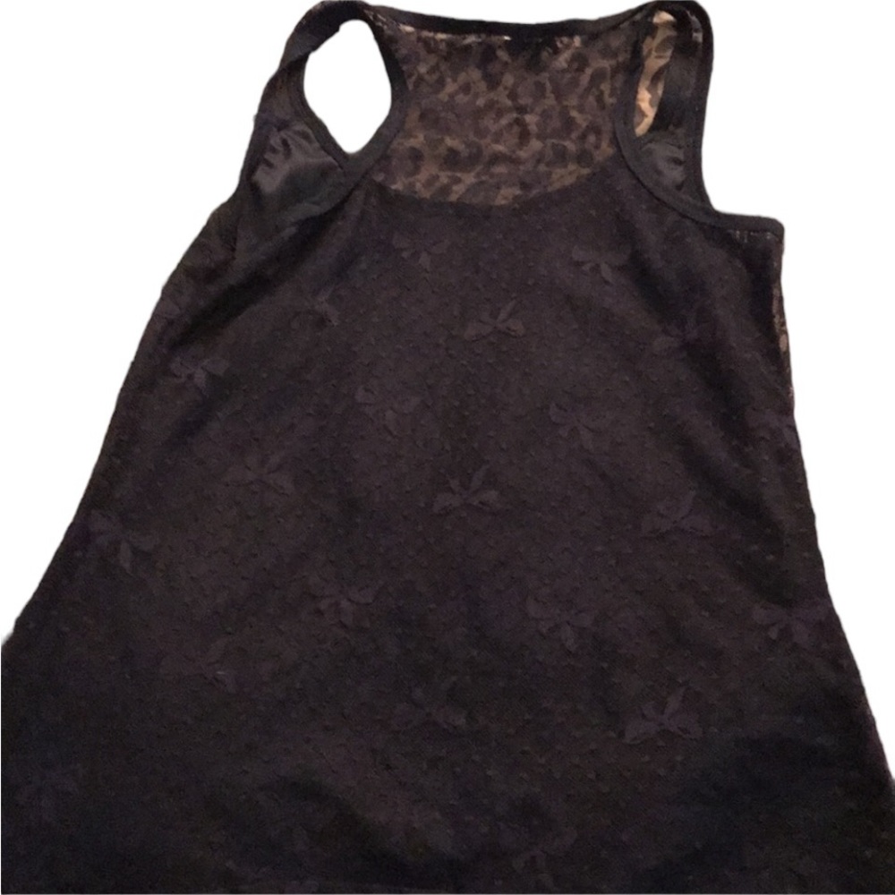Bozzolo size small black lace scoop neck tank top lined front dress up or down
